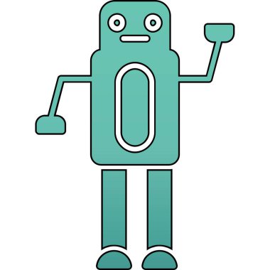robot. Web simgesi basit illüstrasyon