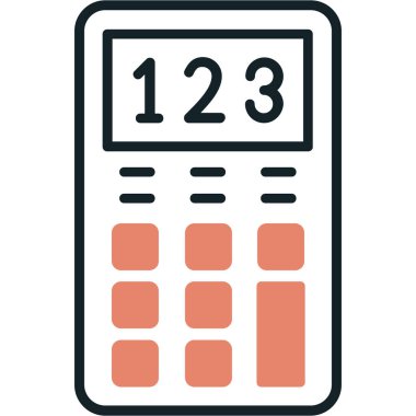 hesap makinesi düz simgesi, vektör, illüstrasyon