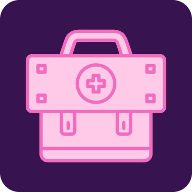 İlk Yardım Kit web simgesi, vektör illüstrasyonu