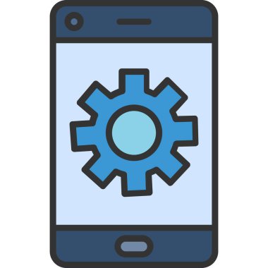 mobil düz simge, vektör, illüstrasyon tasarımı