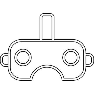 Sanal gerçeklik ikonu. Sanal gerçeklik vektörü web sitesinin özet çizimi