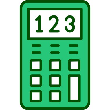 Elektronik hesap makinesi simgesi renk taslağı vektörü