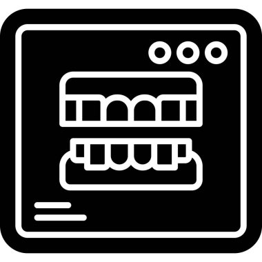 Diş teli simgesi, vektör illüstrasyonu
