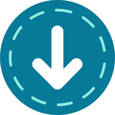 ok aşağı yönlü simge doldurulmuş dış hat biçimi