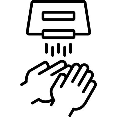 El yıkama ikonu. Beyaz arkaplanda izole edilmiş web tasarımı için el temizleme vektör illüstrasyon simgesi