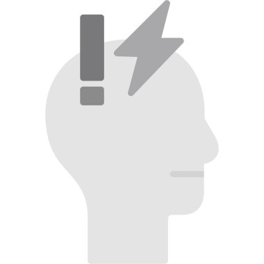 Üzerinde yıldırım işareti olan beyin.