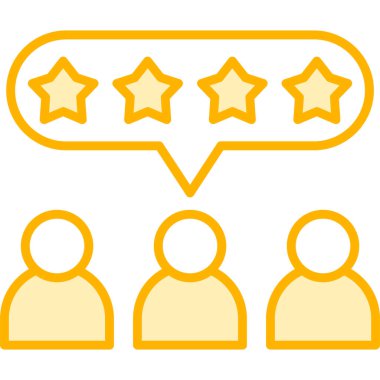 Geribildirim derecelendirme renk çizgisi vektör simgesi düzenlenebilir