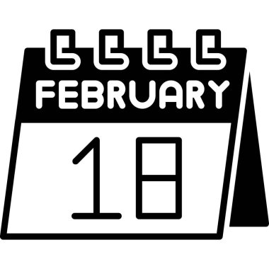 26 Şubat takvim simgesi. Üç gün, takvim, düz. takvim ayı.