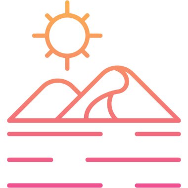 Bir dağ simgesinin vektör illüstrasyonu