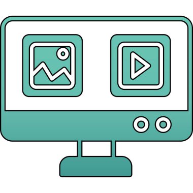 ekran simgesi renk özet vektörünü izle