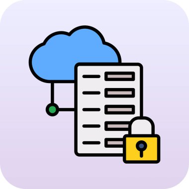 Bulut bilgi işlem simgesini düz vektör