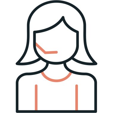 Kadın. Web simgesi basit illüstrasyon