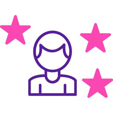 yıldız derecelendirme renk çizgisi vektörü simgesi