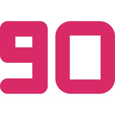 9 'a 0' lık 9 işaretinin vektör çizimi