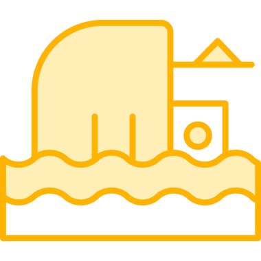 Bir plaj simgesinin vektör çizimi