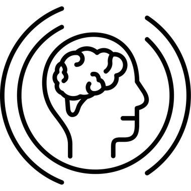 Beyin ikonu. Beyaz arkaplanda izole edilmiş insan beyni ikon vektör çizimi tasarımı