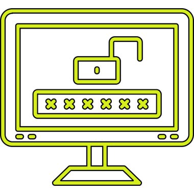 bilgisayar sunucusu simgesi. Web için bilgisayar vektör simgelerinin özet çizimi