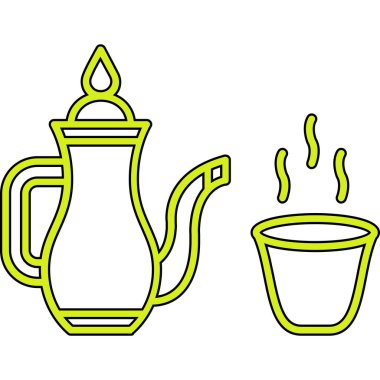 Çay fincanı ve çaydanlık vektör tasarımı