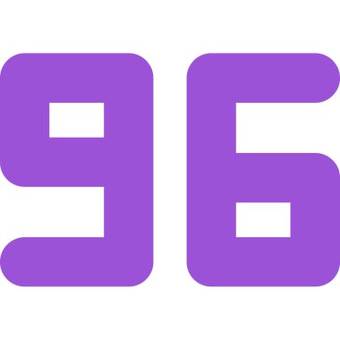 98 numaralı mor dizayn beyaz arkaplanda 9 stil izole edilmiş.