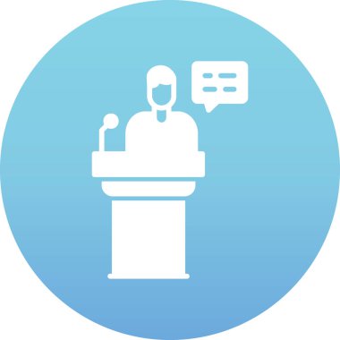 Konuşma yap. Web simgesi basit illüstrasyon