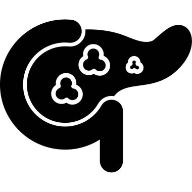 Karaciğer simgesi, vektör illüstrasyonu