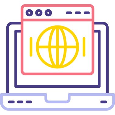 dizüstü bilgisayar web simgesi basit illüstrasyon