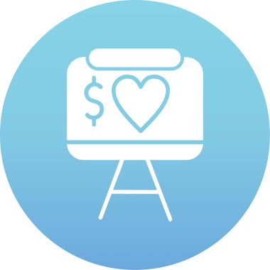 Dolar kalp ikonu. vektör illüstrasyonu