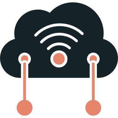 wifi bulut vektör illüstrasyonu