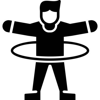 Çember simgesi olan adam, vektör illüstrasyonu