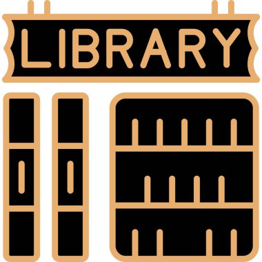 Kütüphane. Web simgesi basit illüstrasyon