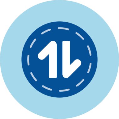 Mavi ve beyaz bir ikonun vektör illüstrasyonu