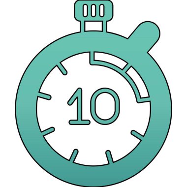 Beyaz arkaplanda izole edilmiş düz stil saat simgesi. resimleme