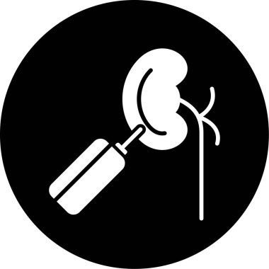 Mide vektör simgesi. biçim düz sembol, yuvarlak açılar, siyah arkaplan, beyaz arkaplan.