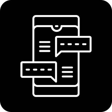 Ana hatlar biçiminde sohbet mesajı simgesi