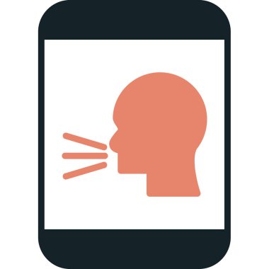 kafa düz vektör simge telefon