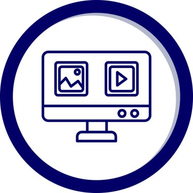 Monitör. Web simgesi basit illüstrasyon