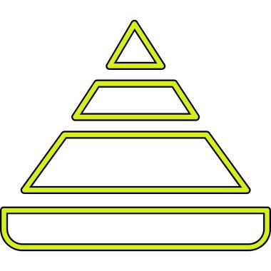 Piramit piramit ikonu. Beyaz arkaplanda izole edilmiş web tasarımı için özet piramit piramit vektör simgesi