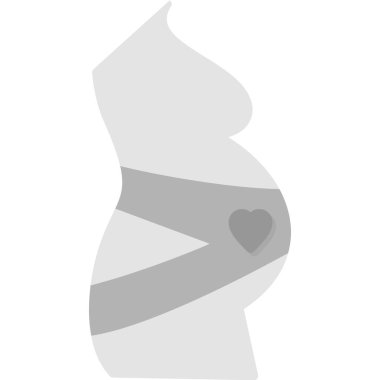 Kalbi olan yalnız hamile bir kadın. vektör çizimi tasarımı