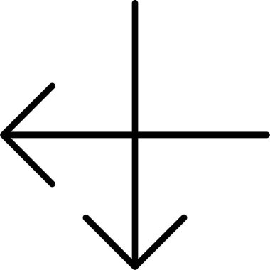 ok yönü simgesi ana hat biçiminde