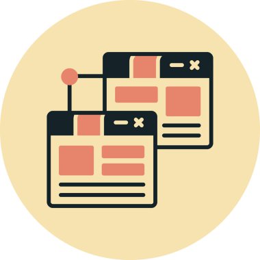 Web sayfası yerleşim simgesi doldurulmuş dış hat biçimi