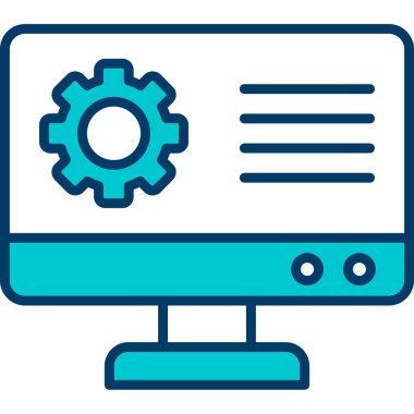 bilgisayar monitörü web simgesi basit illüstrasyon