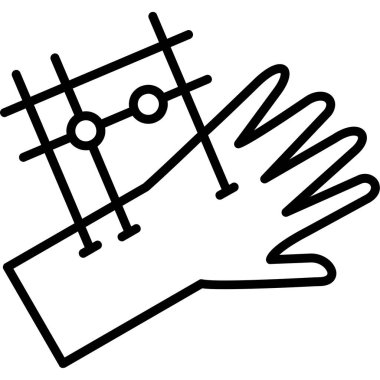 Çubuk ikonlu bir el. Beyaz arkaplanda izole edilmiş bir çubuk vektör renk web tasarımı ile özet el