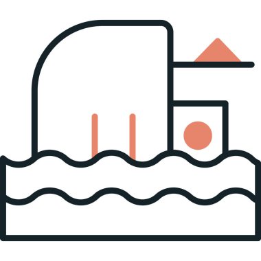 Yüzme havuzu. Web simgesi basit illüstrasyon