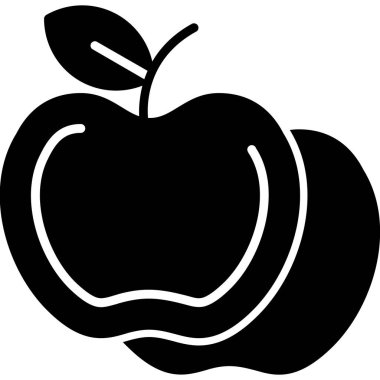 meyve elma simgesi, basit vektör illüstrasyonu