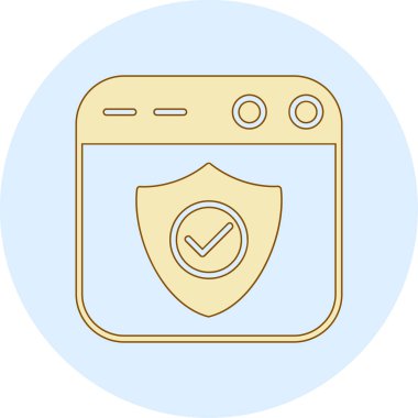 Güvenlik kalkanı simgesi vektör illüstrasyon tasarımlı akıllı telefon