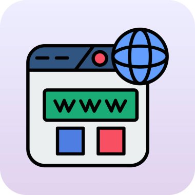 Web tarayıcı simgesi vektör illüstrasyonu