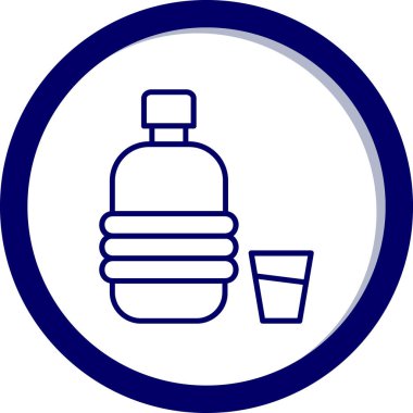 Mavi bir su şişesinin vektör çizimi