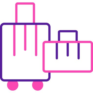 Bavul. Web simgesi basit illüstrasyon