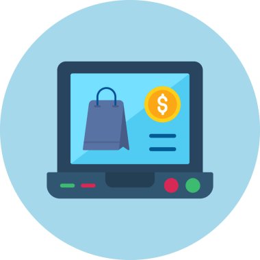 Alışveriş ve online alışveriş vektörü çizimi. düz dizayn vektörü