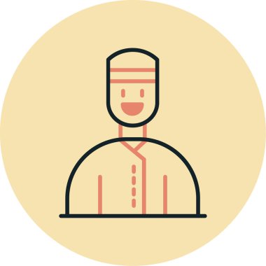 Müslüman adam simgesi vektör illüstrasyonu